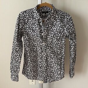 Comme des Garçons men’s leopard print thick button down shirt light jacket, S
